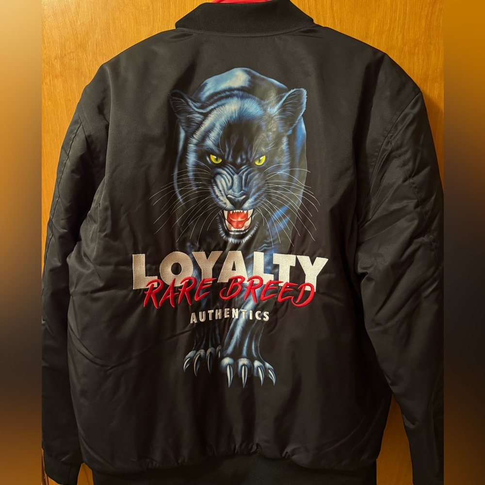 NWT Cool “Authentic” bomber jacket with panther on back and claws on front!
